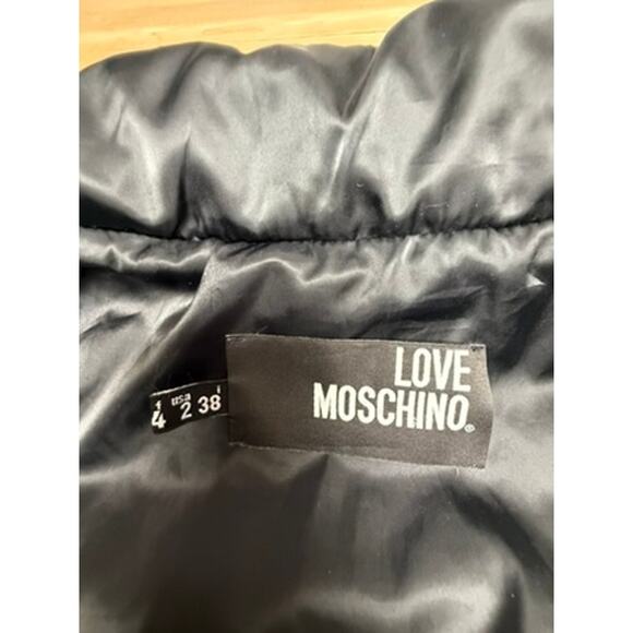 "LOVE MOSCHINO" Puffer Coat Zip Up Heart SZ S (2) Designer EAC Quilted Cropped - Picture 8 of 12